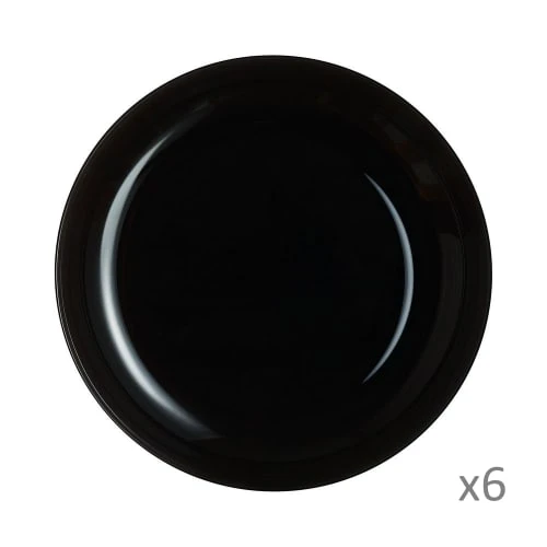 Luminarc 6 Assiettes à Couscous 21cm Noires 3 Luminarc 6 Assiettes à Couscous 21cm Noires