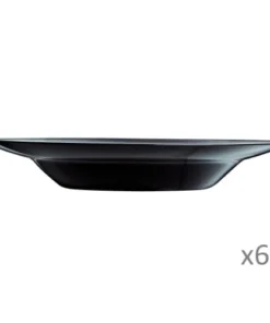 Luminarc 6 Assiettes à Pâtes Noire