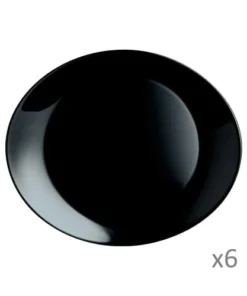 Luminarc 6 Assiettes à Steak Noires