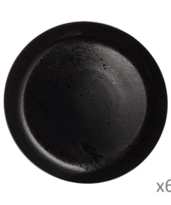 Luminarc 6 Assiettes Plates Diana Noire 25cm