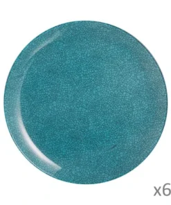 Luminarc 6 Assiettes Plates Icy Blue 26cm