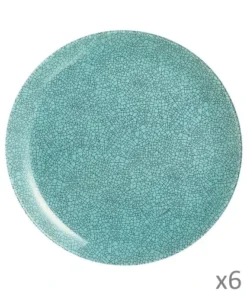Luminarc 6 Assiettes Plates Icy Turquoise 26cm
