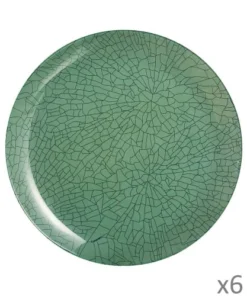 Luminarc 6 Assiettes Plates Mindy Green 26cm