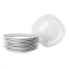 Wadiga Assiette à Dessert Carrée En Porcelaine Blanche - Lot De 12