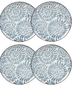 Maisons Du Monde Assiette à Dessert En Grès Blanc Motifs Graphiques Bleus - Lot De 4 -Chef&Sommelier-boutique assiette a dessert en gres blanc motifs graphiques bleus ischia 1000 0 6 193239 4 1