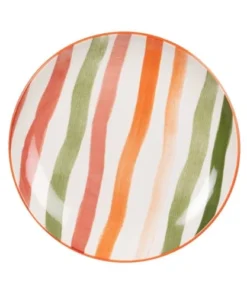 Maisons Du Monde Assiette à Dessert En Grès Motifs Traits Multicolores