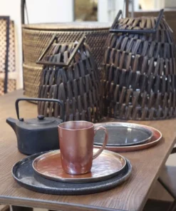 Pomax Assiette à Dessert En Grès Noir -Chef&Sommelier-boutique assiette a dessert en gres noir 1