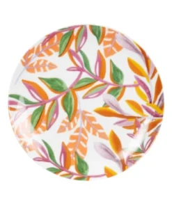 Maisons Du Monde Assiette à Dessert En Porcelaine Motif Végétal Multicolore - Lot De 6