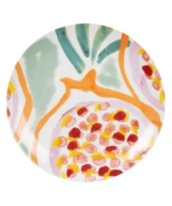 Maisons Du Monde Assiette à Dessert En Porcelaine Motifs Grenades Multicolores - Lot De 6
