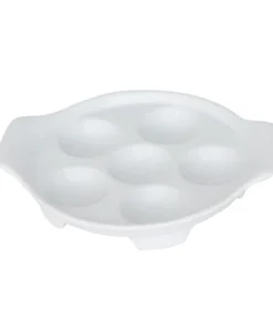 Porcelaine Girard Assiette à Escargots 6 Trous En Porcelaine Blanc