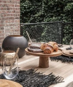 Bazar Bizar Assiette à Gâteau Moyenne En Bois De Teck -Chef&Sommelier-boutique assiette a gateau moyenne en bois de teck 2