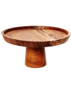 Bazar Bizar Assiette à Gâteau Moyenne En Bois De Teck