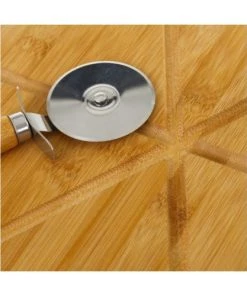 Wadiga Assiette à Pizza En Bambou Avec Roulette à Découper D32cm -Chef&Sommelier-boutique assiette a pizza en bambou avec roulette a decouper d32cm 1