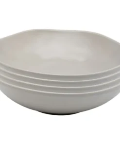Kare Design Assiette Creuse En Céramique Grise D20 - Lot De 4