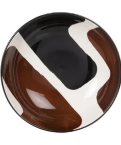 Maisons Du Monde Assiette Creuse En Grès Blanc, Marron Et Noir - Lot De 6 -Chef&Sommelier-boutique assiette creuse en gres blanc marron et noir 1000 10 35 227708 2