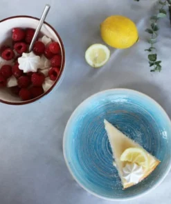 Kare Design Assiette Creuse En Grès Bleu D21 - Lot De 4 -Chef&Sommelier-boutique assiette creuse en gres bleu d21 lot de 4 2