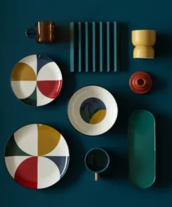 Maisons Du Monde Assiette Creuse En Grès Bleu Marine, Blanc Et Rose - Lot De 6 -Chef&Sommelier-boutique assiette creuse en gres bleu marine blanc et rose 1000 9 34 227707 2