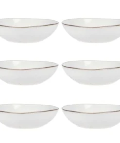 Maisons Du Monde Assiette Creuse En Grès Gris Clair - Lot De 6