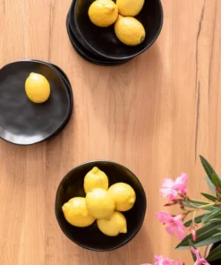 Kare Design Assiette Creuse En Grès Noir D20 - Lot De 4 -Chef&Sommelier-boutique assiette creuse en gres noir d20 lot de 4 4