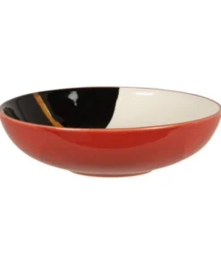 Maisons Du Monde Assiette Creuse En Grès Noir, Jaune, Rouge Et Beige -Chef&Sommelier-boutique assiette creuse en gres noir jaune rouge et beige 1000 8 20 231055 2