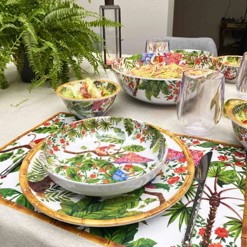 Les Jardins De La Comtesse Assiette Creuse Mélamine Pure Décorée Par Des Singes De Bali 20 Cm 4 Les Jardins De La Comtesse Assiette Creuse Mélamine Pure Décorée Par Des Singes De Bali 20 Cm – Image 2