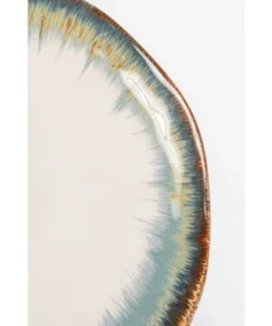 Kare Design Assiette En Céramique Blanche Et Bleue D20 - Lot De 4 -Chef&Sommelier-boutique assiette en ceramique blanche et bleue d20 lot de 4 2