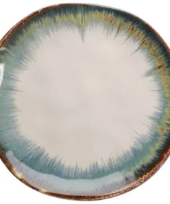 Kare Design Assiette En Céramique Blanche Et Bleue D20 - Lot De 4 -Chef&Sommelier-boutique assiette en ceramique blanche et bleue d20 lot de 4 3