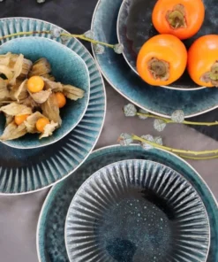 Kare Design Assiette En Grès Bleu D27 - Lot De 2 -Chef&Sommelier-boutique assiette en gres bleu d27 lot de 2 1