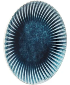 Kare Design Assiette En Grès Bleu Et Blanc D21 - Lot De 4 -Chef&Sommelier-boutique assiette en gres bleu et blanc d21 lot de 4 3