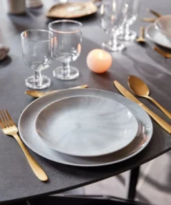Luminarc Assiette Grise Effet Marbré 25 Cm 11 Luminarc Assiette Grise Effet Marbré 25 Cm -Chef&Sommelier-boutique assiette grise effet marbre 25 cm 3
