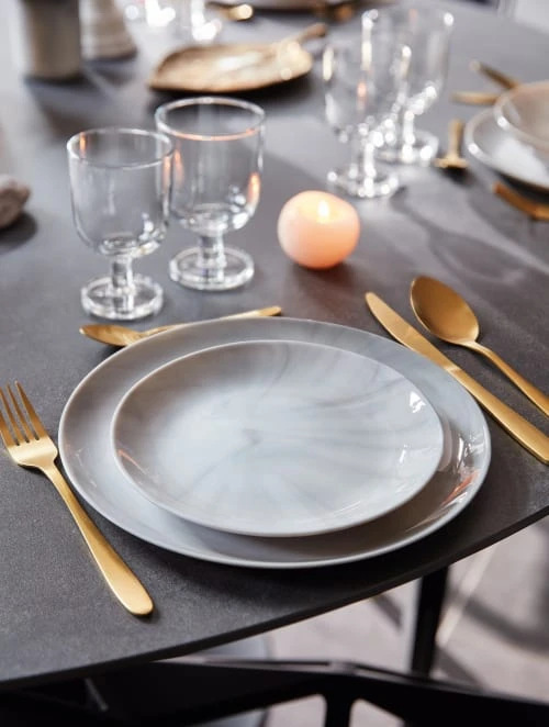 Luminarc Assiette Grise Effet Marbré 25 Cm 6 Luminarc Assiette Grise Effet Marbré 25 Cm – Image 4