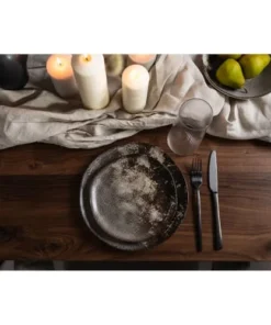 Kare Design Assiette Plate En Céramique Marron Et Beige D26 - Lot De 4 -Chef&Sommelier-boutique assiette plate en ceramique marron et beige d26 lot de 4 1