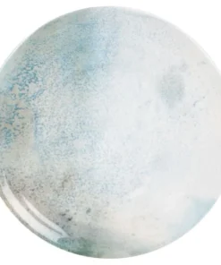 Maisons Du Monde Assiette Plate En Faïence Blanche Et Bleue