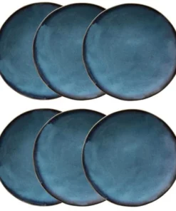 Maisons Du Monde Assiette Plate En Faïence Bleue - Lot De 6