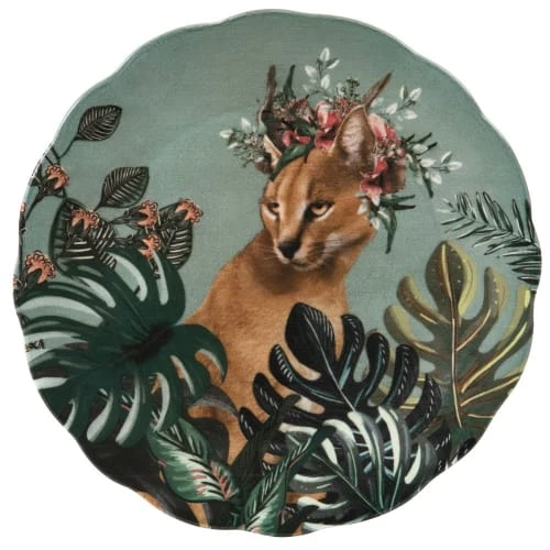 Maisons Du Monde Assiette Plate En Faïence Multicolore Motif Tropical Et Lynx - Lot De 6 3 Maisons Du Monde Assiette Plate En Faïence Multicolore Motif Tropical Et Lynx - Lot De 6