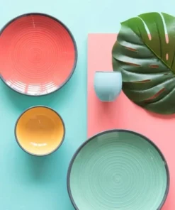 Maisons Du Monde Assiette Plate En Faïence Verte - Lot De 2 -Chef&Sommelier-boutique assiette plate en faience verte 1000 16 18 180828 2