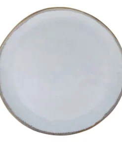Sibo Homeconcept Assiette Plate En Grès Artisanal Blanc 28 Cm - Lot De 4