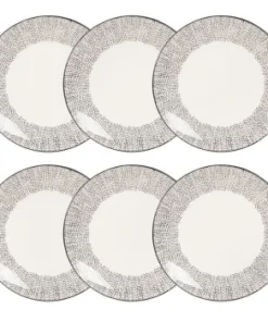 Maisons Du Monde Assiette Plate En Grès Blanc Motifs à Rayures - Lot De 6 -Chef&Sommelier-boutique assiette plate en gres blanc motifs a pois meko1 1000 2 0 173266 4