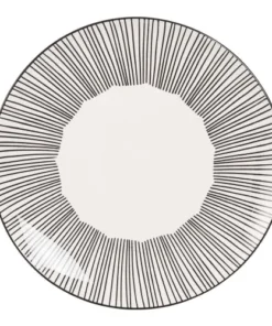 Maisons Du Monde Assiette Plate En Grès Blanc Motifs à Rayures - Lot De 6 -Chef&Sommelier-boutique assiette plate en gres blanc motifs a rayures 1000 1 40 173265 1