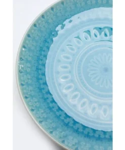 Kare Design Assiette Plate En Grès Bleu D21 - Lot De 4 -Chef&Sommelier-boutique assiette plate en gres bleu d21 lot de 4 3