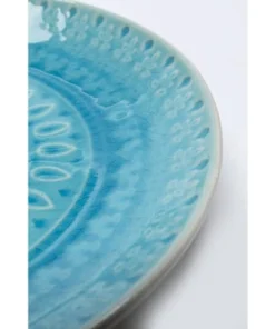 Kare Design Assiette Plate En Grès Bleu D21 - Lot De 4 -Chef&Sommelier-boutique assiette plate en gres bleu d21 lot de 4 4