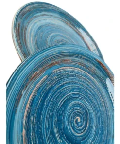 Kare Design Assiette Plate En Grès Bleu D27 - Lot De 4 -Chef&Sommelier-boutique assiette plate en gres bleu d27 lot de 4 9