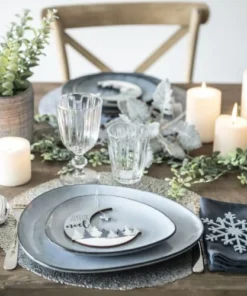 Maisons Du Monde Assiette Plate En Grès Gris - Lot De 6 -Chef&Sommelier-boutique assiette plate en gres gris 1000 11 18 195137 3