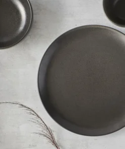 Pomax Assiette Plate En Grès Gris -Chef&Sommelier-boutique assiette plate en gres gris 2