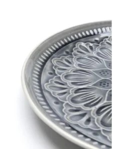 Kare Design Assiette Plate En Grès Gris D27 - Lot De 4 -Chef&Sommelier-boutique assiette plate en gres gris d27 lot de 4 4