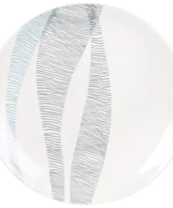 Maisons Du Monde Assiette Plate En Porcelaine Blanche Et Bleue à Motifs - Lot De 6