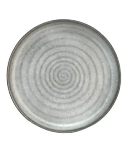 Sibo Homeconcept Assiette Plate En Porcelaine Gris 23 Cm - Lot De 3