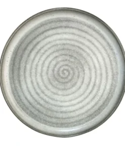 Sibo Homeconcept Assiette Plate En Porcelaine Gris 33 Cm - Lot De 2