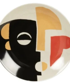 Maisons Du Monde Assiette Plate En Porcelaine Motifs Visage Multicolores - Lot De 6