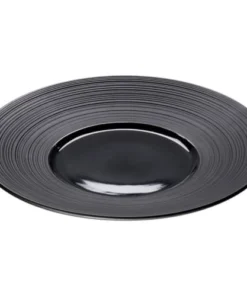 Stalgast Assiette Porcelaine Noire Bord Strié Ø 26cm